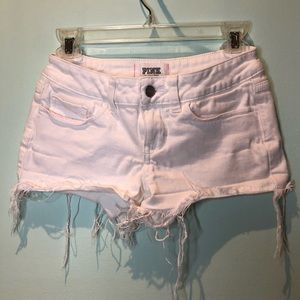 Vs pink white denim shorts